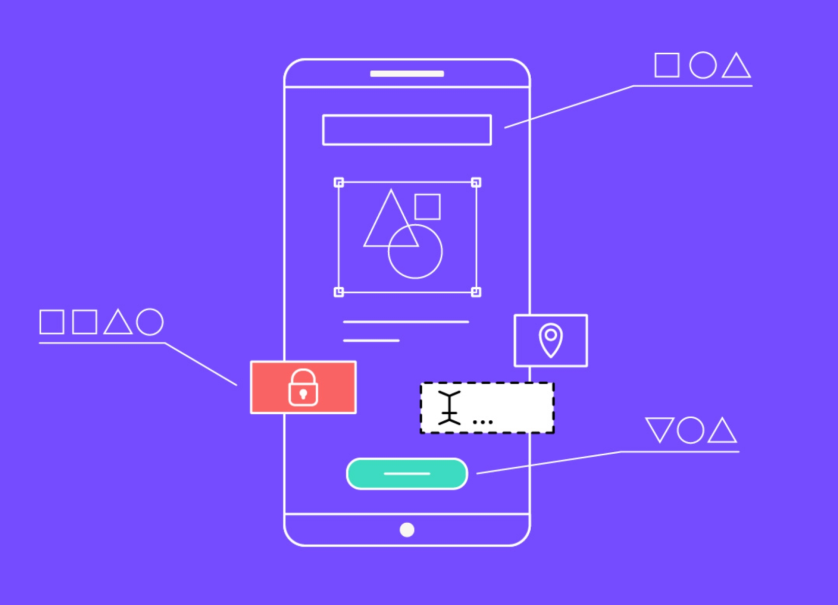 teaser image depicting a device wireframe with various symbols pointing to key buttons